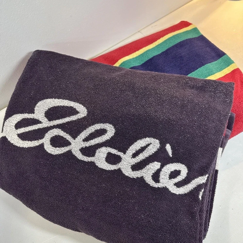 VTG 2 Eddie Bauer Beach Towels Sheet Nautical Stripes Towel READ